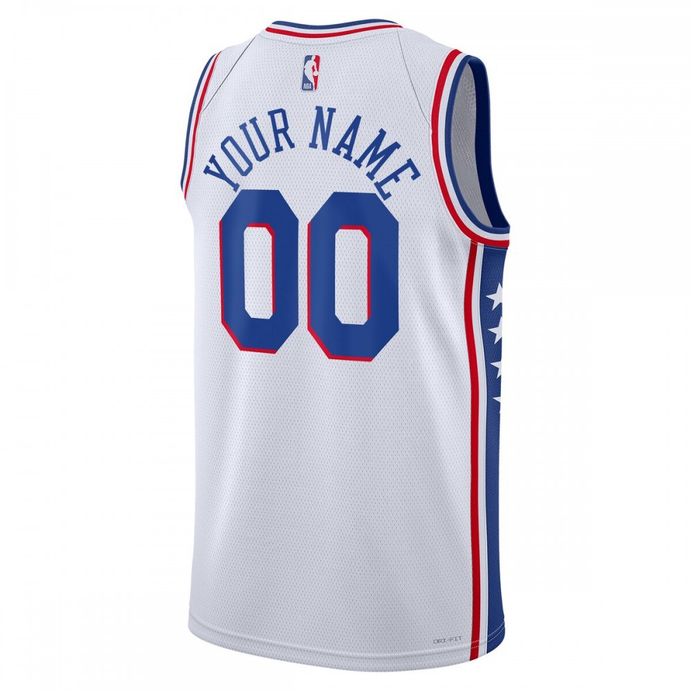 Philadelphia 76ers Unisex 2022/23 Swingman Custom Jersey White - Association Edition-Pro Kit Vault | Brand New 26/27 Sports Jerseys